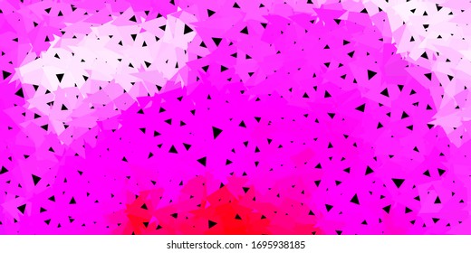 Light purple, pink vector abstract triangle texture. Smart illustration in facet style with abstract triangles. Wallpaper for your web apps.