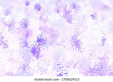 Claro Púrpura, Pink vectorial patrón abstracto con ramas. Doodles sobre fondo blanco. Plantilla para fondos de teléfonos móviles.
