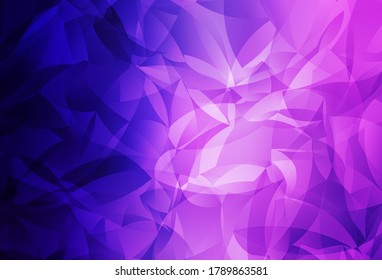 Light Purple, Pink vector abstract polygonal template. Shining colorful illustration with triangles. A completely new design for your leaflet.