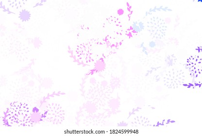 Púrpura claro, fondo abstracto vector rosado con flores, rosas. Ilustración creativa de estilo borroso con flores. Patrón para papeles pintados, libros de color.