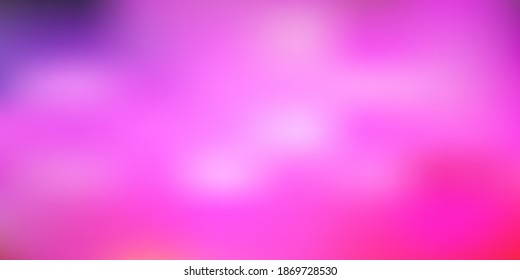 Fondo de desenfoque abstracto de vector claro púrpura y rosa. Ilustración de gradiente abstracto borrosa con un estilo sencillo. Diseño de aplicaciones multipropósito.