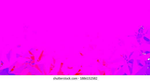 Light purple, pink vector abstract triangle template. Elegant abstract illustration with gradient triangles. Background for web designers.