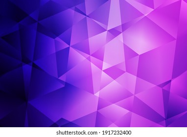 Hellviolett, rosafarbene Vektorgrafik, abstrakter Mosaikhintergrund. Schleudernde polygonale Illustration, die aus Dreiecken besteht. Ein völlig neues Design für Ihre Broschüre.