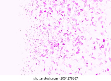 Púrpura claro, Pink vector fondo abstracto con hojas. Ilustración de colores brillantes con hojas en estilo doodle. Patrón para papeles pintados, libros de color.
