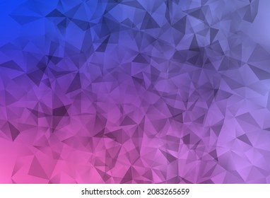 Light Purple, Pink vector abstract mosaic backdrop. Polygonal abstract illustration with gradient. Best triangular design for your business.