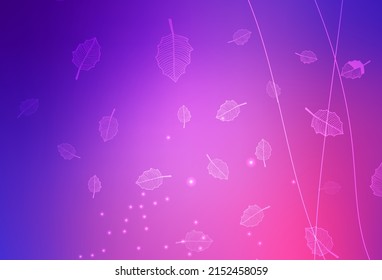 Leicht violett, rosafarbene Vektorgrafik abstraktes Design mit Bäumen, Ästen. Kreative Illustration im unscharfen Stil mit Blumen. Neue Vorlage für Ihr Design.
