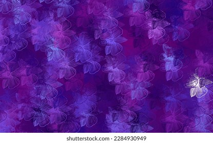 Light Purple, Pink vector abstract background with flowers. Sketchy doodle flowers on white background. Textured pattern for websites, banners.