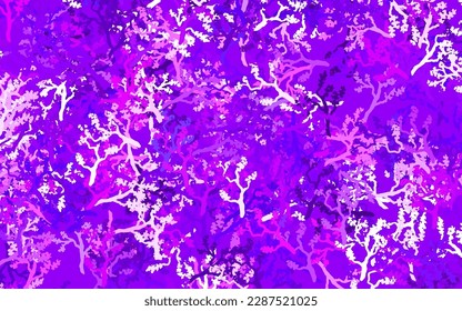 Púrpura claro, Pink vectorial fondo abstracto con hojas, ramas. Ilustración abstracta moderna con hojas y ramas. Plantilla para fondos de teléfonos móviles.