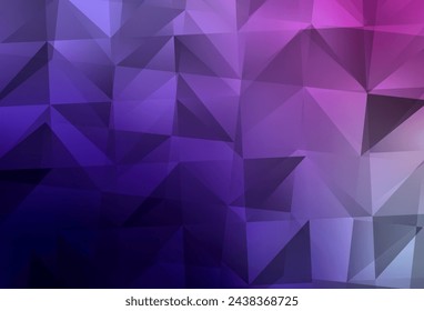 Púrpura claro, rosa vector abstracto plantilla poligonal. Ilustración abstracta moderna con triángulos. Diseño poligonal para su sitio web.
