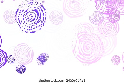 Light Purple, Pink vector abstract background with roses. Flowers in natural style on white background. New template for your brand book.