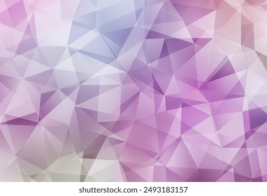Fondo de mosaico abstracto de púrpura claro, Vector rosa. Ilustración geométrica en estilo Origami con degradado.  Patrón texturizado para tus fondos.
