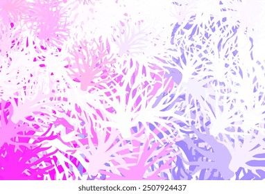 Púrpura claro, fondo abstracto de Vector rosa con ramas. Ilustración abstracta moderna con hojas y ramas. Una nueva textura para el diseño de su Fondo de pantalla.