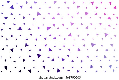 Light Purple Pink vector abstract colorful background, which consist of triangles. Pattern with colored triangles on white background.
