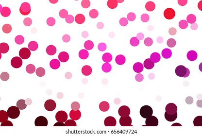 Light Purple, Pink vector abstract pattern with circles. Geometry template for your business design. Background with colored spheres.