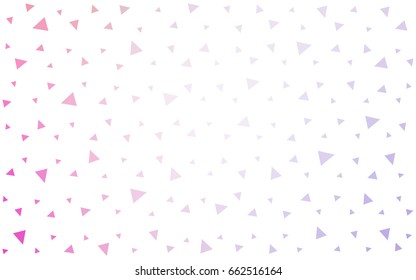 Light Purple, Pink vector abstract colorful background, which consist of triangles. Pattern with colored triangles on white background.