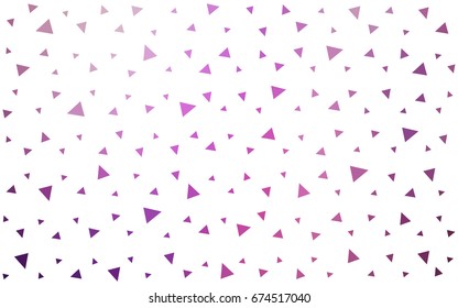 Light Purple, Pink vector abstract colorful background, which consist of triangles. Pattern with colored triangles on white background.