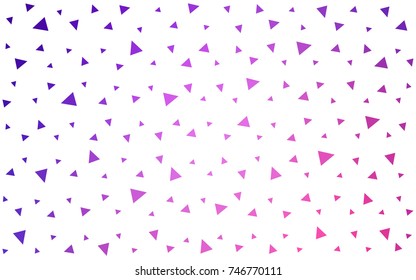 Light Purple, Pink vector abstract colorful background, which consist of triangles. Pattern with colored triangles on white background.