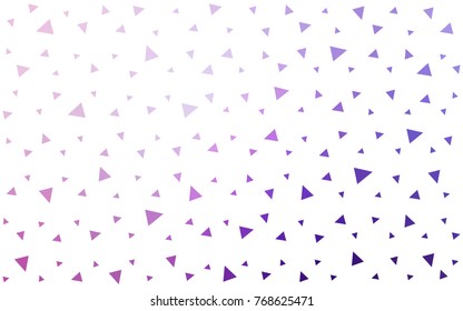 Light Purple, Pink vector abstract colorful background, which consist of triangles. Pattern with colored triangles on white background.