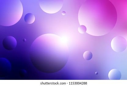 Light Purple, Pink vector backdrop with dots. Illustration with set of shining colorful abstract circles. Pattern can be used for ads, leaflets.
