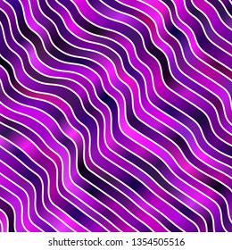 Light Purple, Pink vector backdrop with curves. Bright sample with colorful bent lines, shapes. Pattern for ads, commercials.