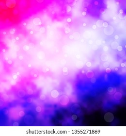 Light Purple, Pink vector backdrop with circles. Glitter abstract illustration with colorful drops. Pattern for websites, landing pages.
