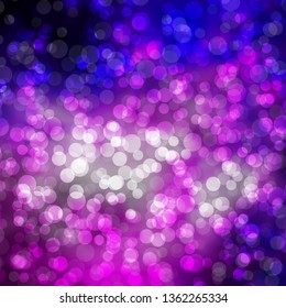 Light Purple, Pink vector backdrop with circles. Illustration with set of shining colorful abstract spheres. Pattern for websites, landing pages.