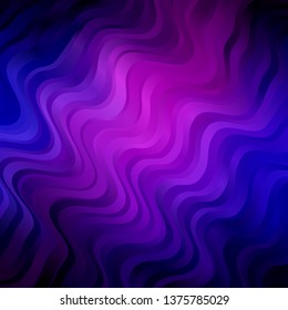 Light Purple, Pink vector backdrop with circular arc. Colorful illustration, which consists of curves. Template for cellphones.