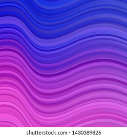 Light Purple, Pink vector backdrop with curves. Illustration in abstract style with gradient curved.  Pattern for websites, landing pages.