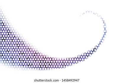 Light Purple, Pink vector backdrop with hexagons. Glitter abstract illustration in hexagonal style. Design for website posters, banners.