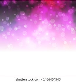 Light Purple, Pink vector backdrop with circles. Abstract colorful disks on simple gradient background. Design for posters, banners.