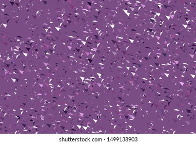 Light Purple, Pink vector backdrop with lines, triangles. Triangles on abstract background with colorful gradient. Best design for poster, banner.