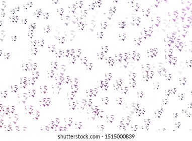 Light Purple, Pink vector backdrop with lines, triangles. Triangles on abstract background with colorful gradient. Best design for poster, banner.
