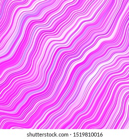 Light Purple, Pink vector backdrop with curves. Abstract gradient illustration with wry lines. Pattern for busines booklets, leaflets