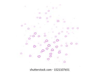 Light Purple, Pink vector backdrop with sweet hearts. Blurred decorative design in doodle style with hearts. Pattern for marriage gifts, congratulations.