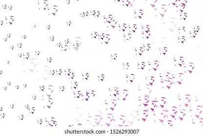 Light Purple, Pink vector backdrop with lines, triangles. Illustration with set of colorful triangles. Pattern for booklets, leaflets