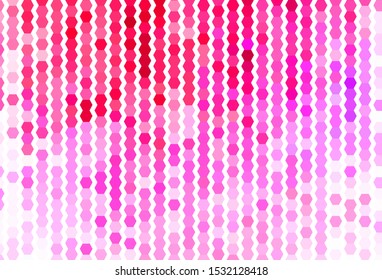 Light Purple, Pink vector backdrop with hexagons. Abstract illustration with colorful hexagons. New template for your brand book.