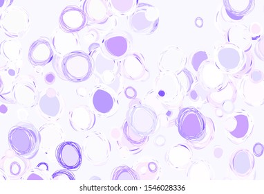 Light Purple, Pink vector backdrop with dots. Glitter abstract illustration with blurred drops of rain. Pattern for ads, leaflets.