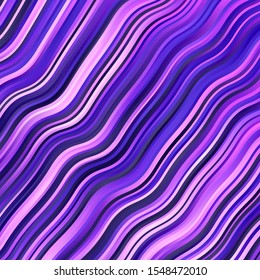 Light Purple, Pink vector backdrop with bent lines. Colorful illustration, which consists of curves. Pattern for websites, landing pages.