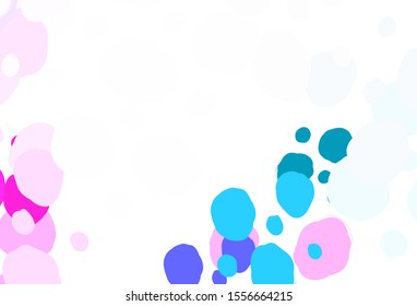 Light Purple, Pink vector backdrop with dots. Blurred bubbles on abstract background with colorful gradient. Pattern for ads, leaflets.