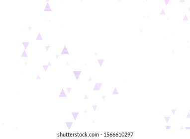 Light Purple, Pink vector backdrop with lines, triangles. Modern abstract illustration with colorful triangles. Pattern for websites.
