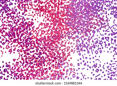 Light Purple, Pink vector backdrop with memphis shapes. Decorative design in abstract style with random forms. Simple design for your web site.