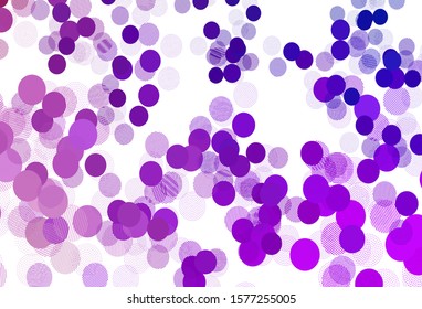 Light Purple, Pink vector backdrop with dots. Illustration with set of shining colorful abstract circles. Design for your business advert.