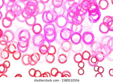 Light Purple, Pink vector backdrop with dots. Illustration with set of shining colorful abstract circles. Design for poster, banner of websites.