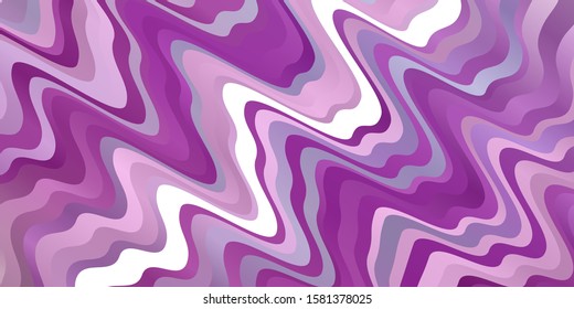 Light Purple, Pink vector backdrop with curves. Abstract illustration with bandy gradient lines. Best design for your ad, poster, banner.