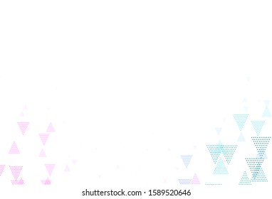 Light Purple, Pink vector backdrop with lines, circles. Glitter abstract illustration with spheres, triangular lines. Modern template for landing page.