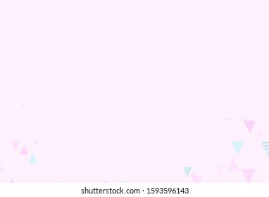 Light Purple, Pink vector backdrop with lines, triangles. Beautiful illustration with triangles in nature style. Pattern for booklets, leaflets