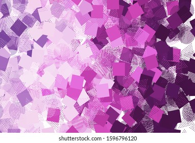 Light Purple, Pink vector backdrop with lines, circles, rhombus. Illustration with colorful circles, triangles, rectangles. Pattern for booklets, leaflets