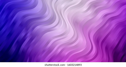 Light Purple, Pink vector backdrop with curves. Abstract illustration with bandy gradient lines. Pattern for commercials, ads.