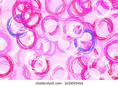 Light Purple, Pink vector backdrop with dots. Blurred bubbles on abstract background with colorful gradient. Pattern for textures of wallpapers.