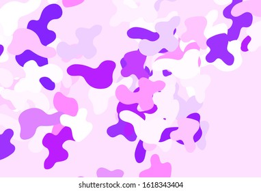 Light Purple, Pink vector backdrop with memphis shapes. Colorful chaotic forms with gradient in modern style. Best smart design for your business.